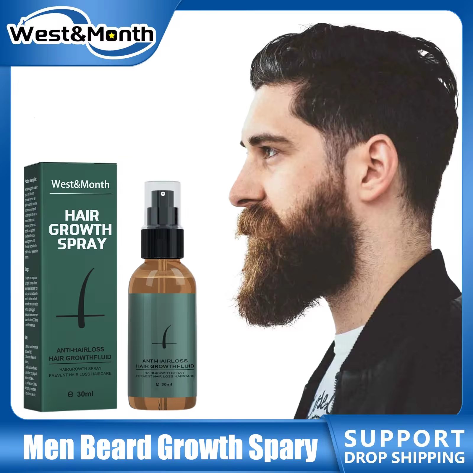 Natural Men Beard Growth Rolle - огляд і ціна Hair Care Essential Oil Atomizing