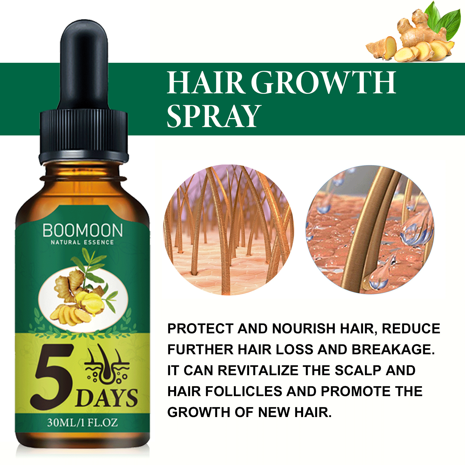 Ginger Hair Growth Essence Oil - огляд і ціна Hair Care Essential Oil Atomizing