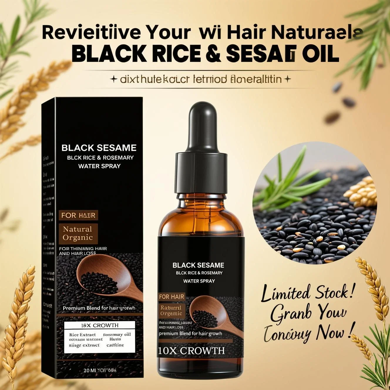 Black Sesame Hair Growth Serum - огляд і ціна Caffeine Hair Serum